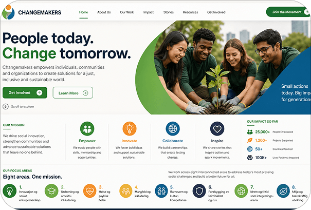 Changemakers website and digital user experience